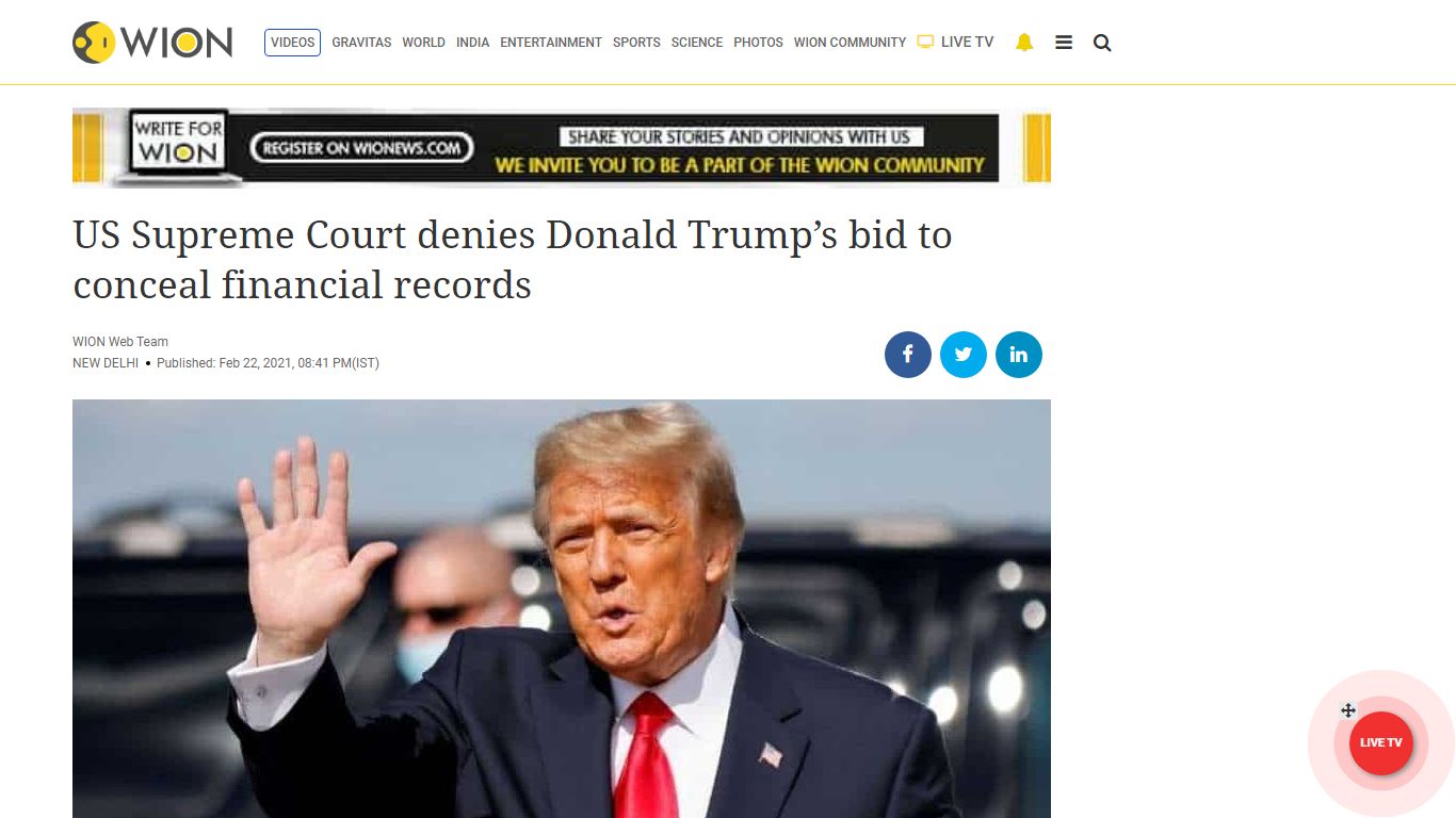 US Supreme Court denies Donald Trump’s bid to conceal financial records ...